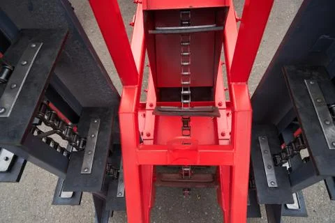 Grain loader. Chain scraper conveyor. Stock Photos