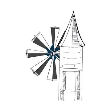 Grain mill Stock Illustration