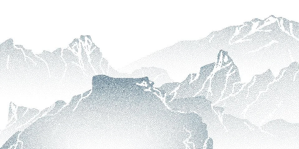 Grain mountain background with blue dot texture Illustrazione stock