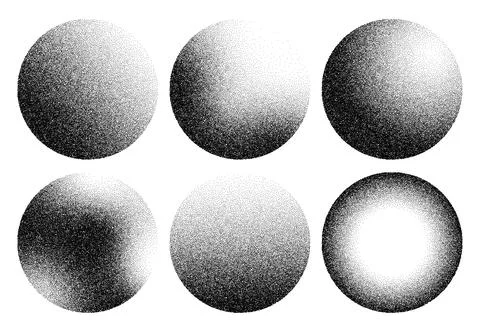 Grain noise gradient sphere shapes, stipple dots Stockillustratie