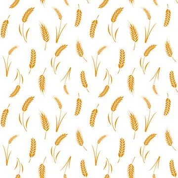 Grain pattern. Seamless texture for wheat bread packaging, bakery decor, beer Stock Illustration