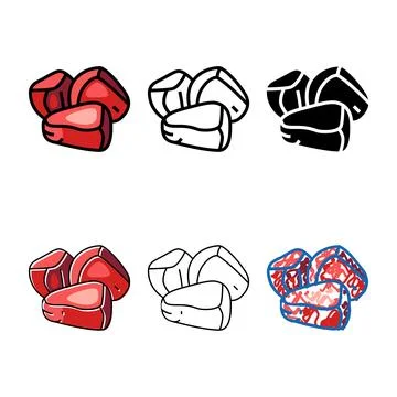 Grain pomegranate red range fruit color icon vector Stock Illustration