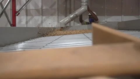 Grain processing factory processing soybeans Stock Footage 274583274