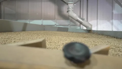 Grain processing factory processing soybeans Stock Footage 274589889