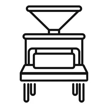 Grain processing machine for food production line icon Illustrazione stock