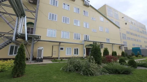 Grain processing plant Large storage space and metal pipes. Stock Footage 68827112