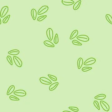 Grain ripe wheat line vector seamless pattern 스톡 일러스트