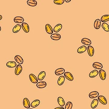 Grain ripe wheat vector seamless pattern Stock Illustration
