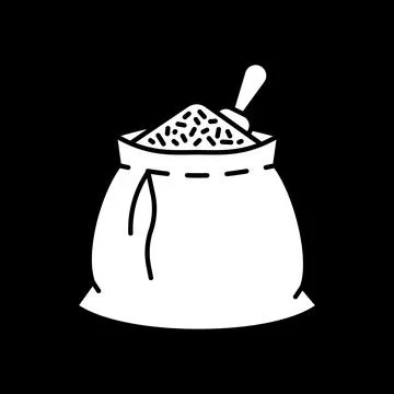 Grain in sack dark mode glyph icon Illustrazione stock