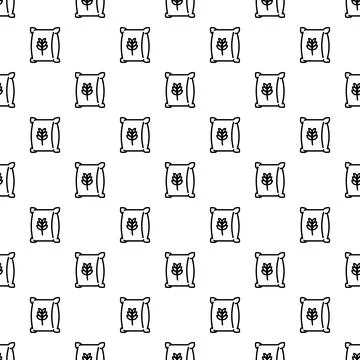 Grain sack pattern repeating black and white design Stock Illustration