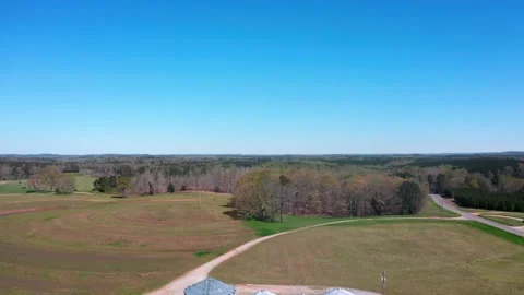 Grain Silo - Sky to Ground - Feeding Alabama Aerial Footage Stock Footage 151305896