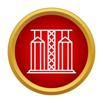 Grain silo terminal facility line icon Ilustración de archivo