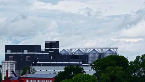 Grain silos and processing factory. Stock Footage 344522183