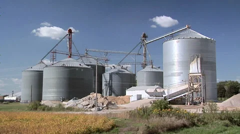 Grain Silos in Casey Iowa Stock Footage 38615769