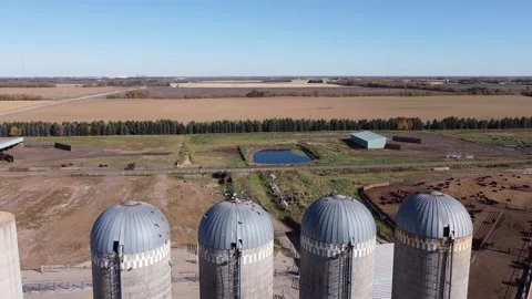 Grain SIlos Stock Footage 142846458