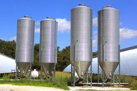 Grain silos Stock Photos