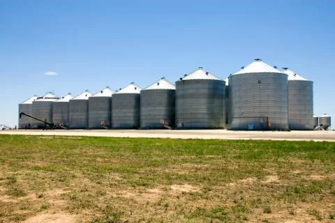Grain silos Stock Photos
