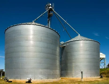 Grain silos Stock Photos