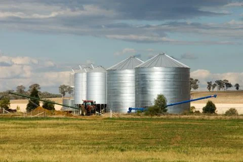 Grain silos Stock Photos