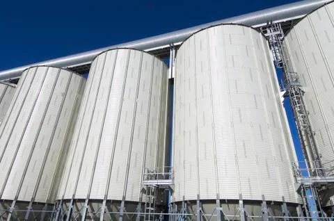 Grain silos Stock Photos