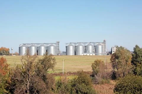 Grain silos Stock Photos