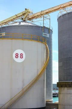 Grain silos Fotos de archivo