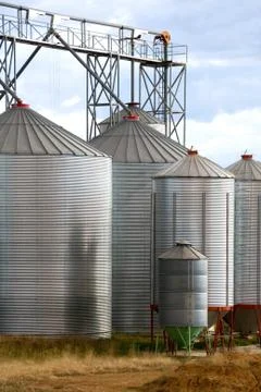Grain Silos Stock-Fotos