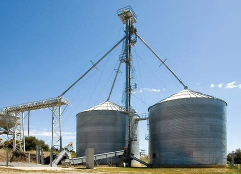 Grain Silos Stock Photos