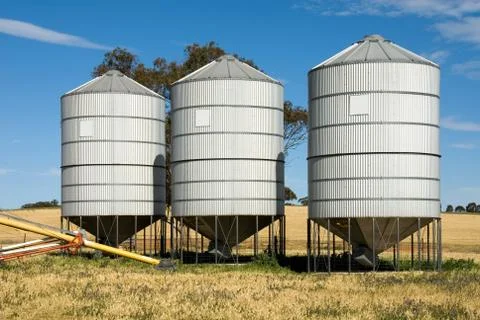 Grain Silos Stock Photos