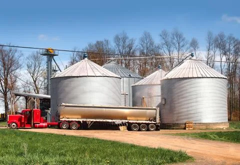 Grain silos Stock Photos