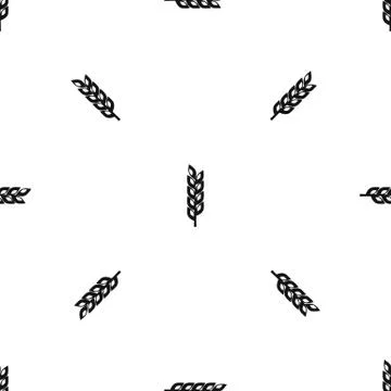 Grain spike pattern seamless black Stock Illustration