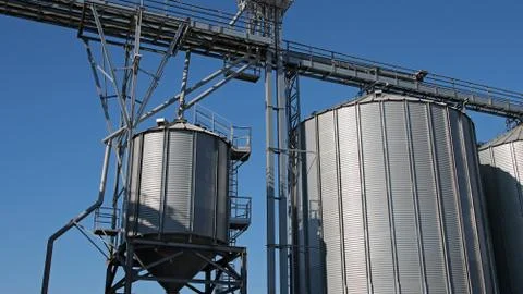 Grain Storage Bins Stock Photos