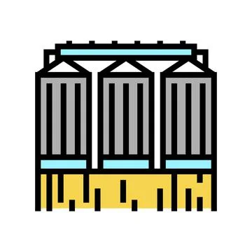 Grain storage color icon vector illustration Stock Illustration