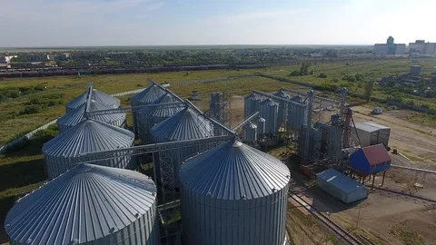 Grain storage complex. Stock Footage 87031049
