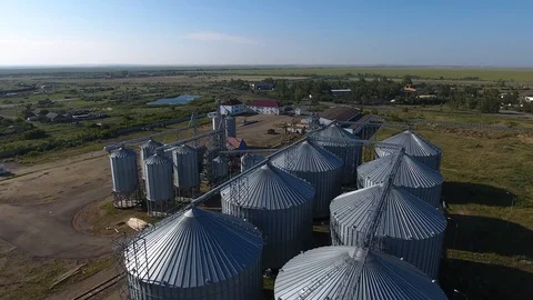 Grain storage complex. Video stock 87031728