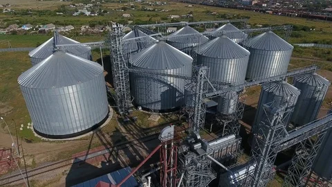 Grain storage complex. Stock Footage 87032484