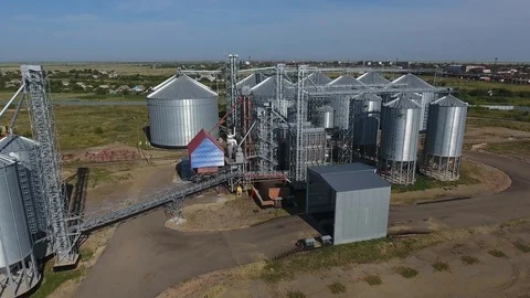 Grain storage complex. Stock Footage 87032691