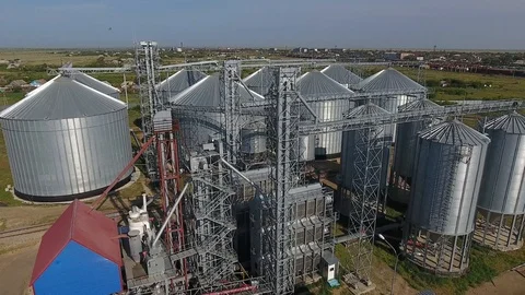 Grain storage complex. Stock Footage 87032981