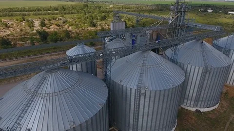 Grain storage complex. Stock Footage 87033526
