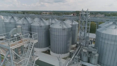 Grain storage Elevator Stock Footage 100508845