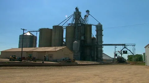 Grain Storage Facility  Stock Footage 886152