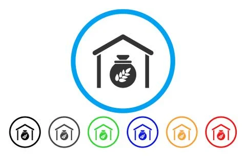 Grain Storage Rounded Icon Stock Illustration