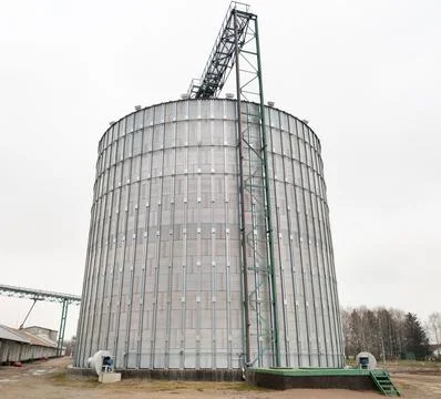 Grain storage silo Stock Photos