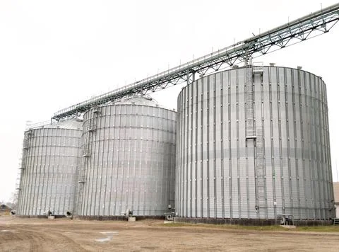 Grain storage silo Foto stock