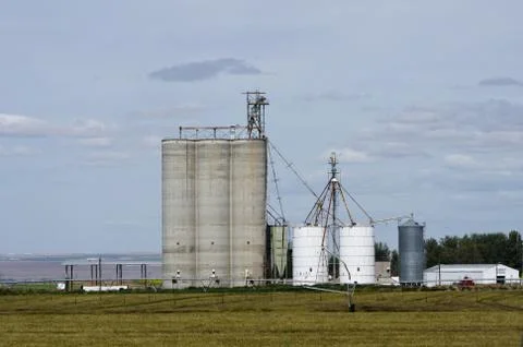 Grain storage silos and elevators Stock Photos