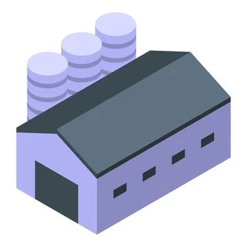 Grain storage silos building processing harvest farm icon isometric view Stock Illustration