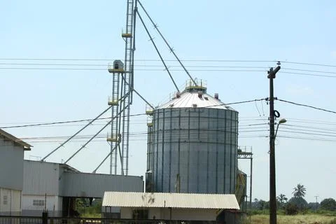 Grain storage warehouse Stock Photos