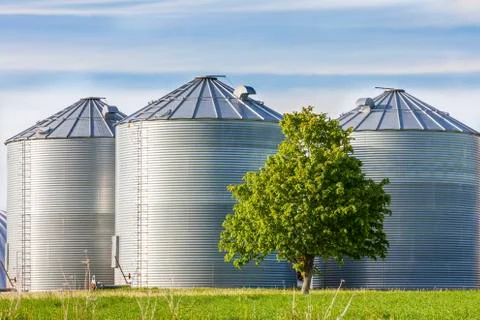 Grain tanks Stock Photos