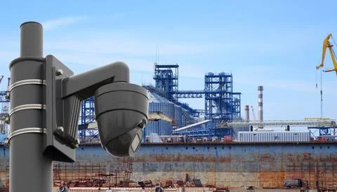 Grain terminal - transshipment complex Stock Photos