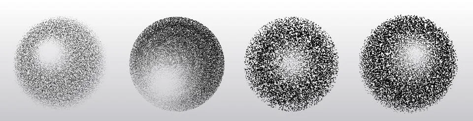 Grain texture globes set isolated on white Illustrazione stock